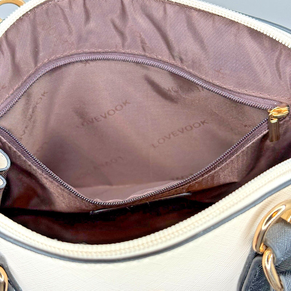 Lovevook Black Beige Satchel Handbag for Women Small Crossbody Bags Shoulder - Picture 14 of 15